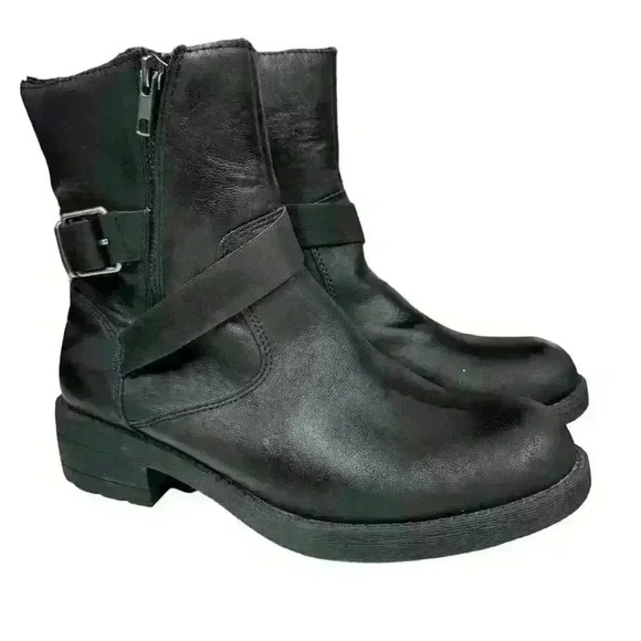 Rocket Dog Women's Black Biker Fashion Boot Zip Up Inner Ankle Closure Size 8 - Picture 2 of 9